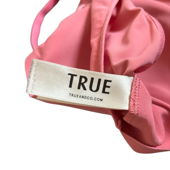 True Body Triangle Lace Racerback Bra Pink Sz XL Light Padded No Wire New - Picture 5 of 9